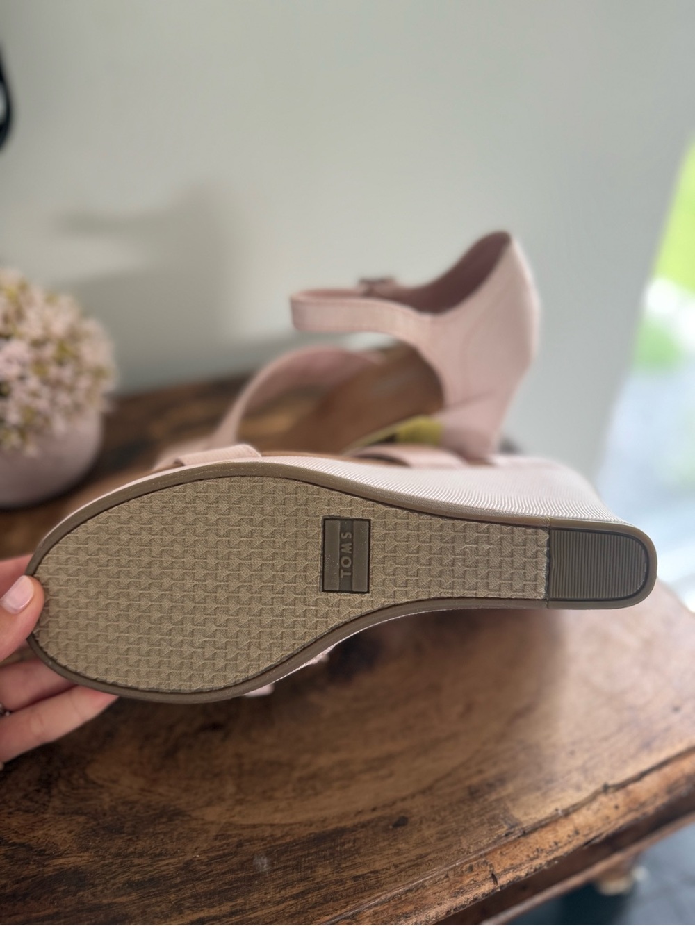NWT Toms Clarissa Wedge Sandals 8.5 Pink - Picture 5 of 6